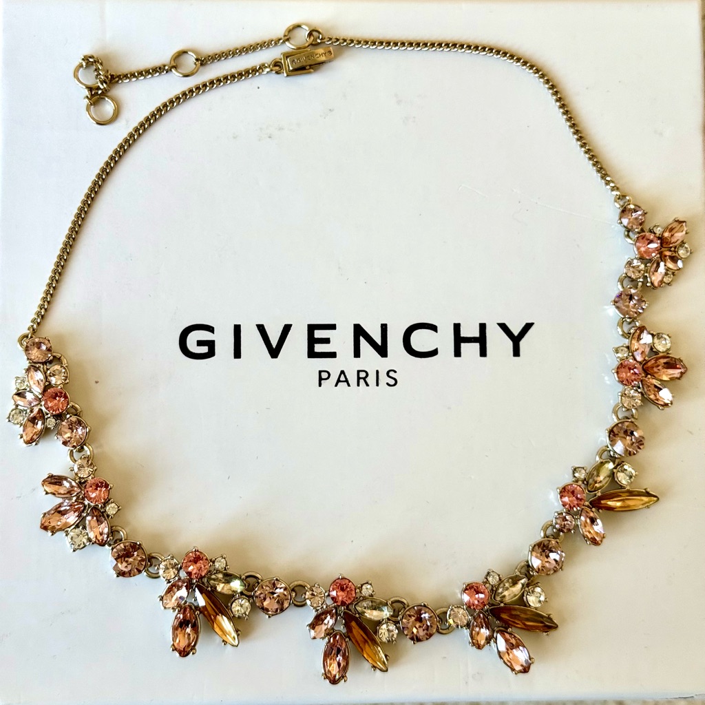 Givenchy Pink And Gold Crystal Necklace